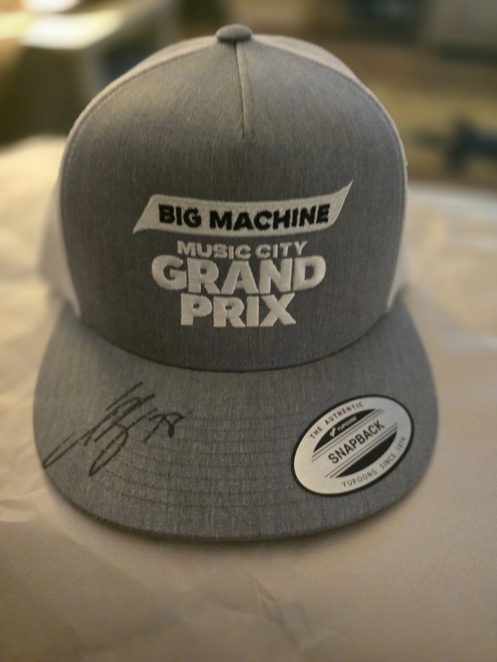 Music City Grand Prix (Big Machine) Autographed Trucker Hat Gray & White